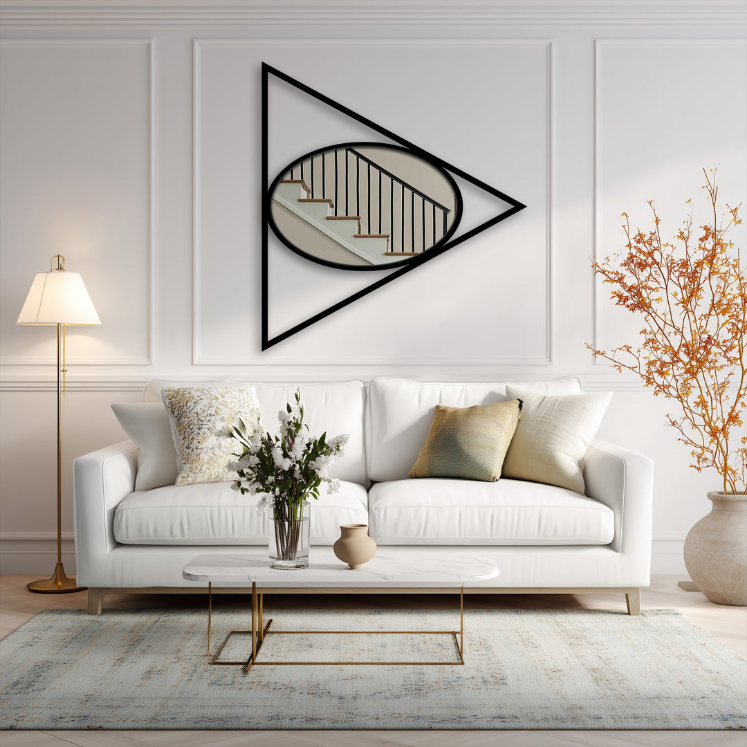 Minimalist geometric wall accent mirror