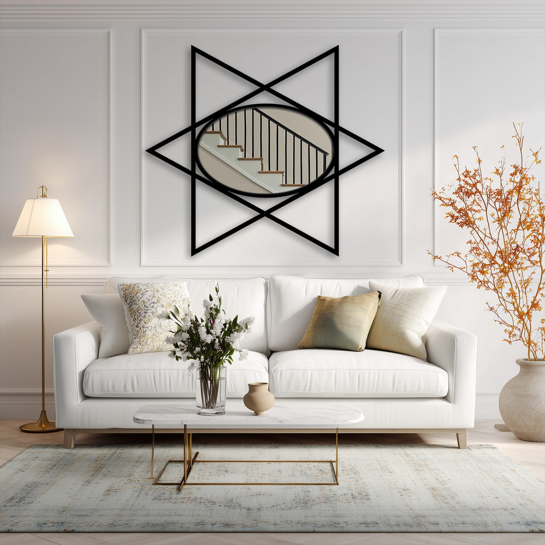 Artistic geometric triangle wall mirror