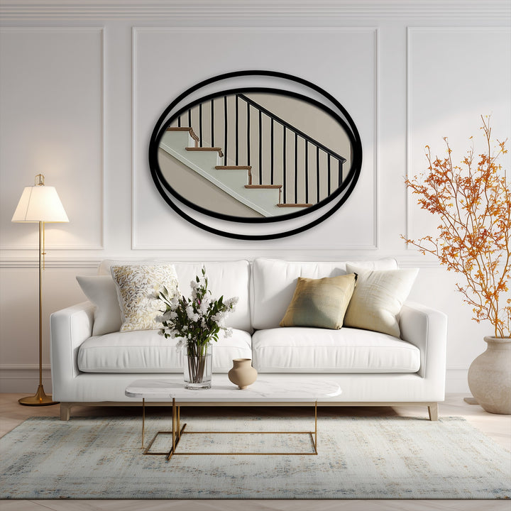 Contemporary oval wall decor mirror