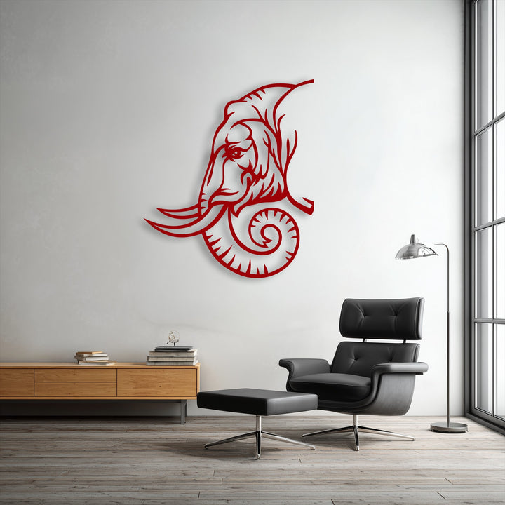 Showcasing significant depth and layers, this majestic tribal elephant line art metal artwork creates a striking 3D effect.