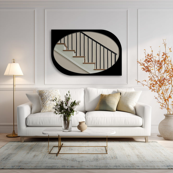 Curved edge modern oval mirror