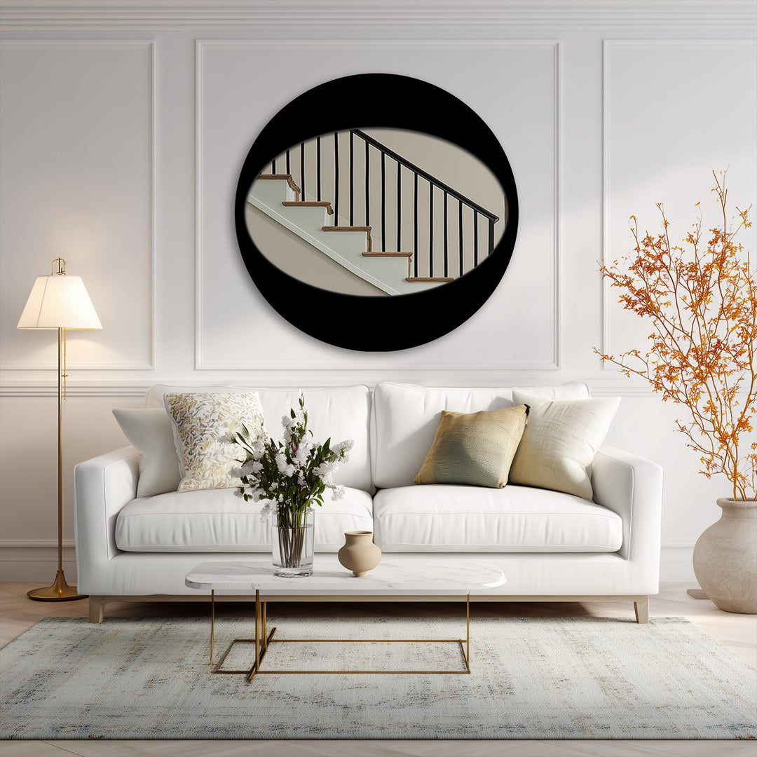 Artistic circle mirror for entryway