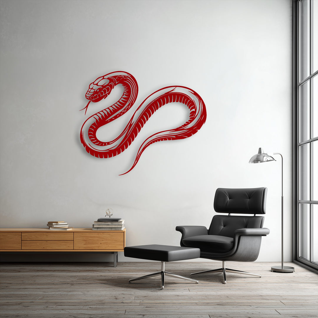 Venom Curve – Snake Silhouette Metal Wall Art