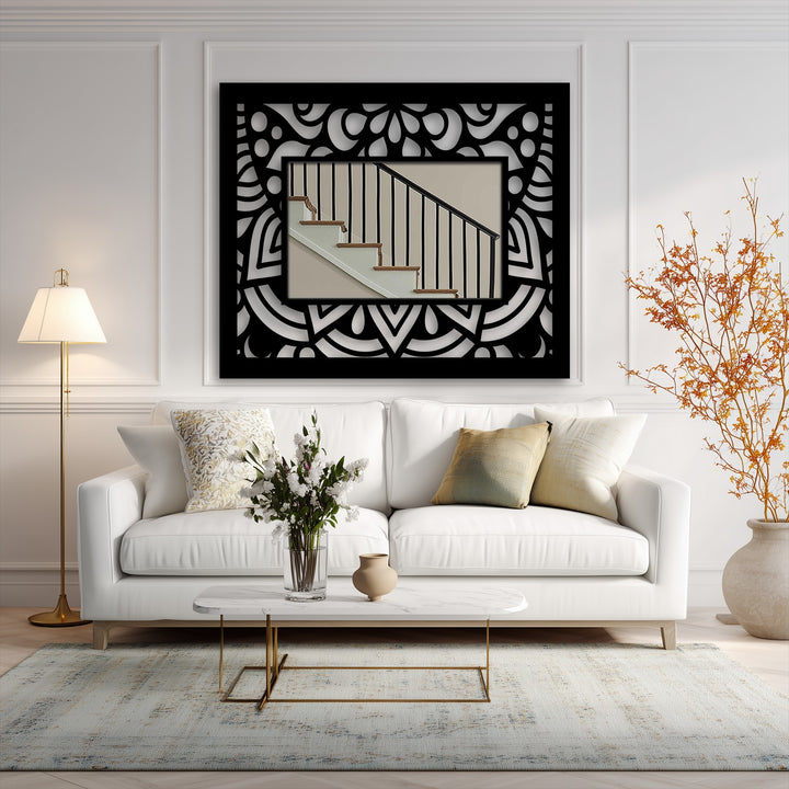 modern mandala floor mirror