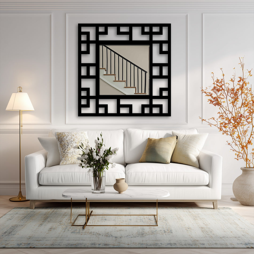 Architectural square wall mirror