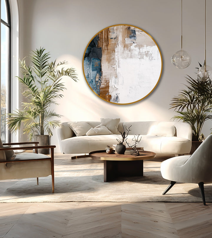 beige abstract wall art
