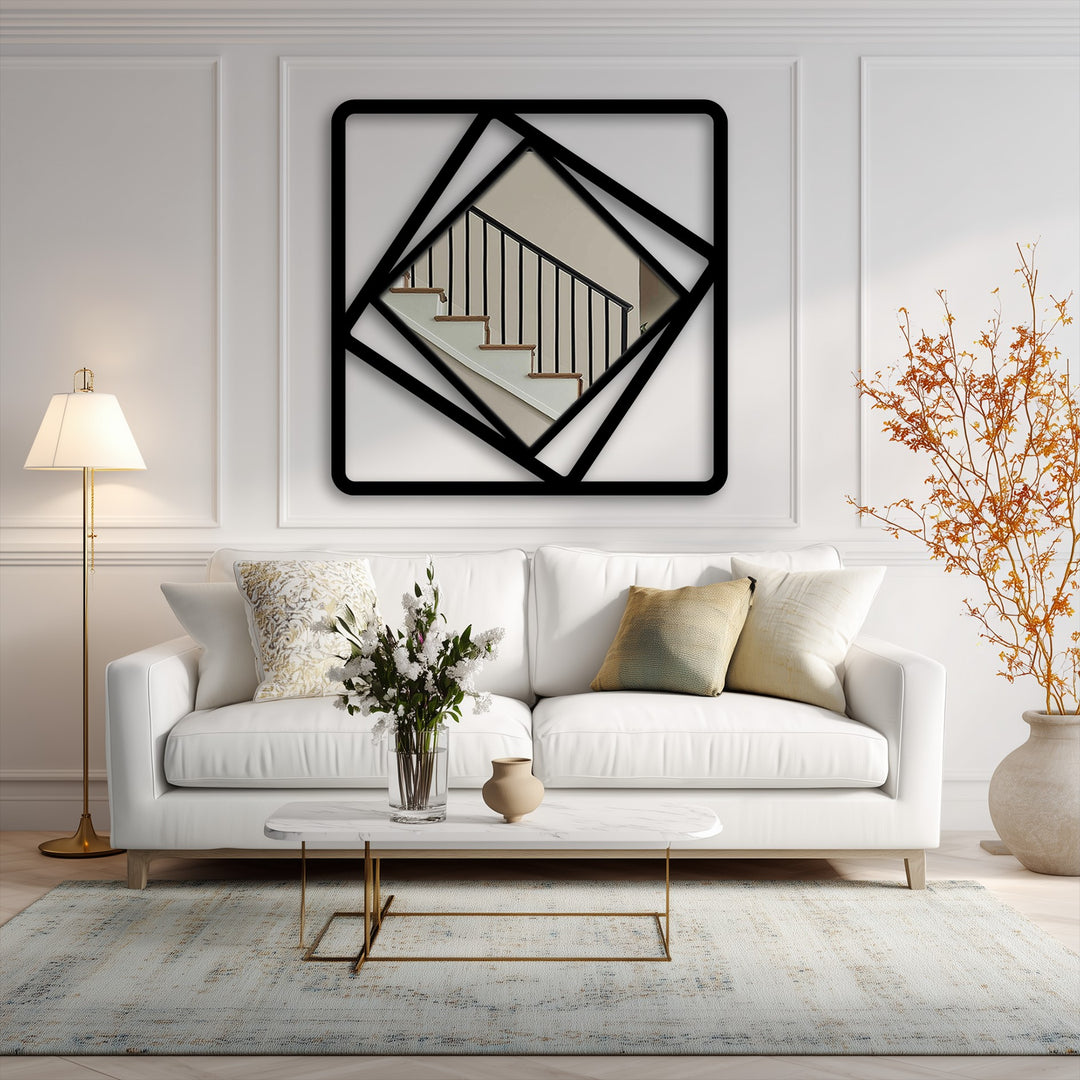 Architectural metal square mirror