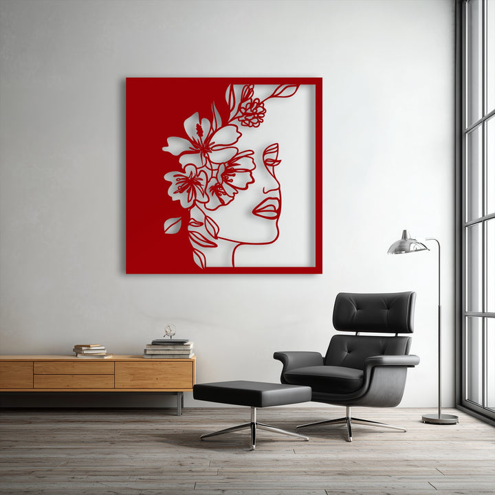 The delicate, flowing lines of the floral woman metal wall decor create a soft, elegant ambiance.