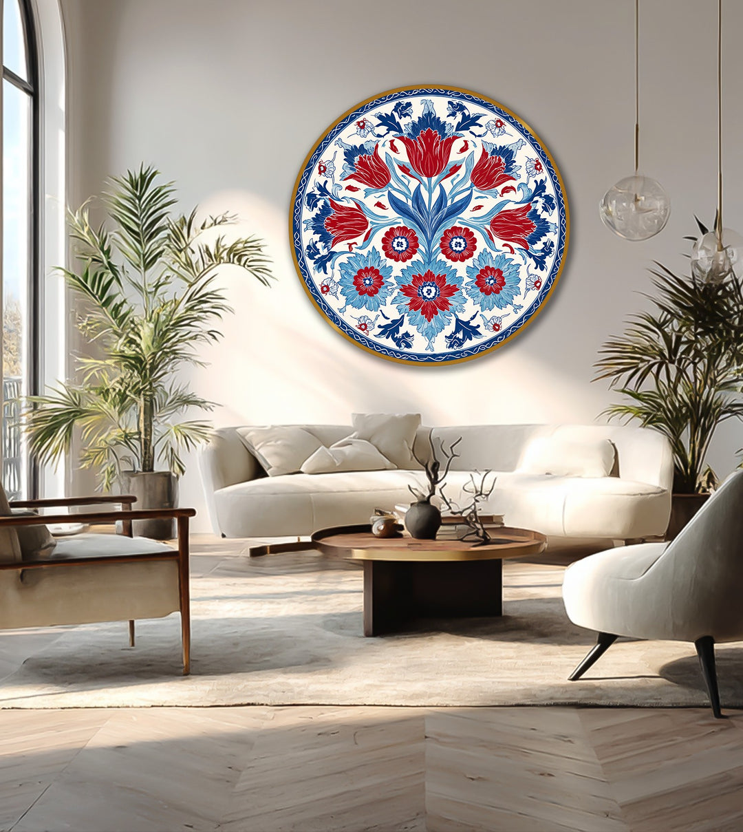 turkish floral pattern oil artwork