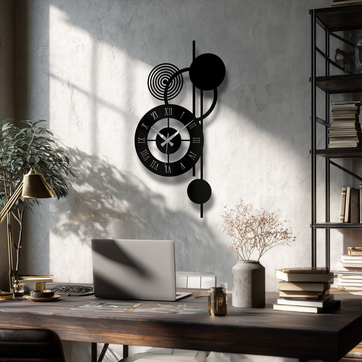 Crafted with high-quality metal, the modern orbit roman metal wall clock showcases exceptional construction in this unique decoration wall art.