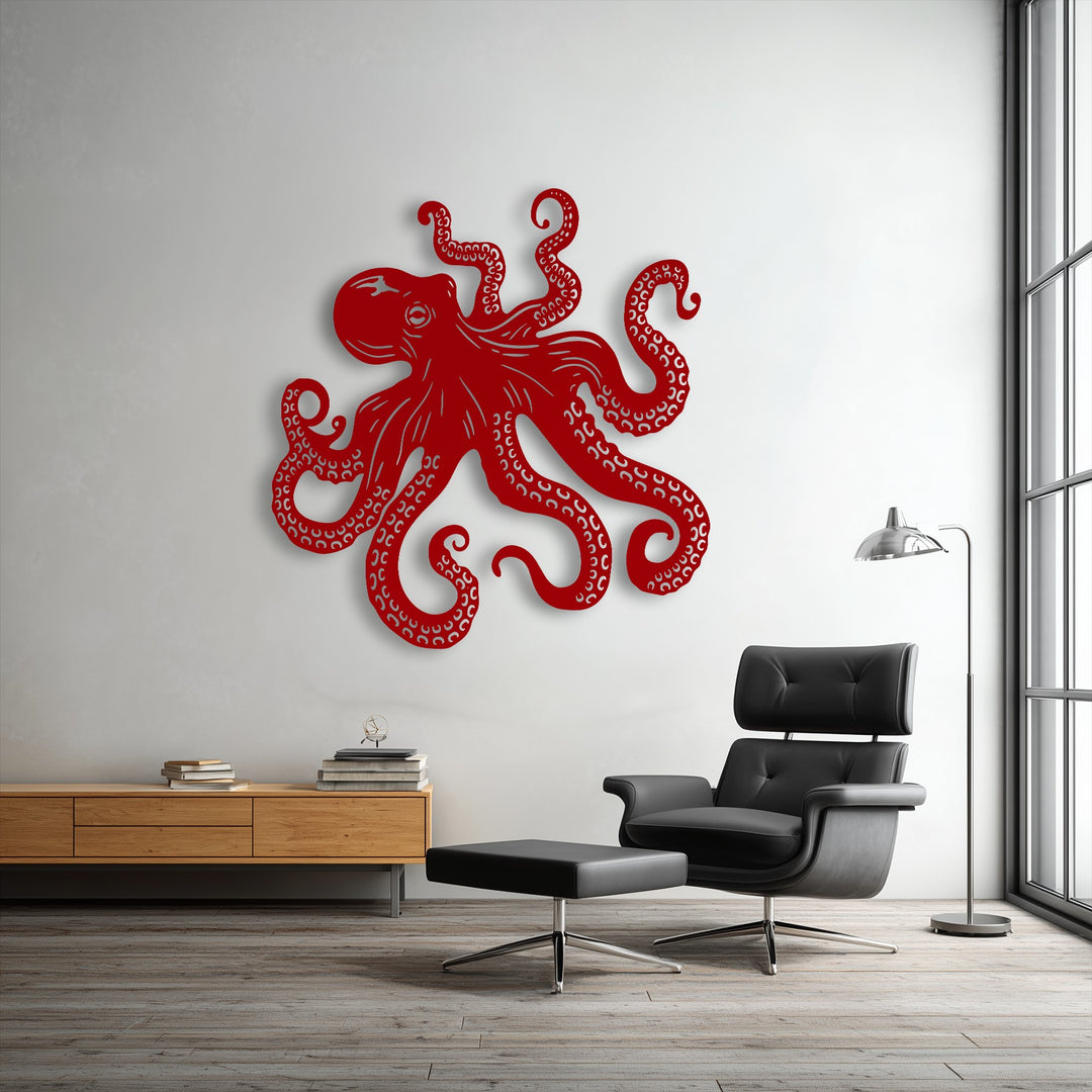 Octopus Tentacles Metal Wall Art – Nautical Ocean Decor