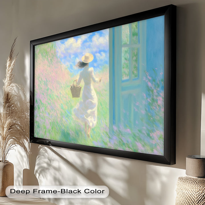 Into the Bloom – Dreamy Woman in Wildflower Field Oil Painting