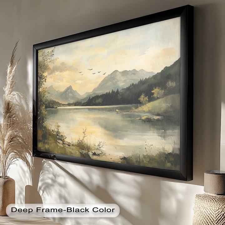 Vintage Wild River – Landscape Oil Painting