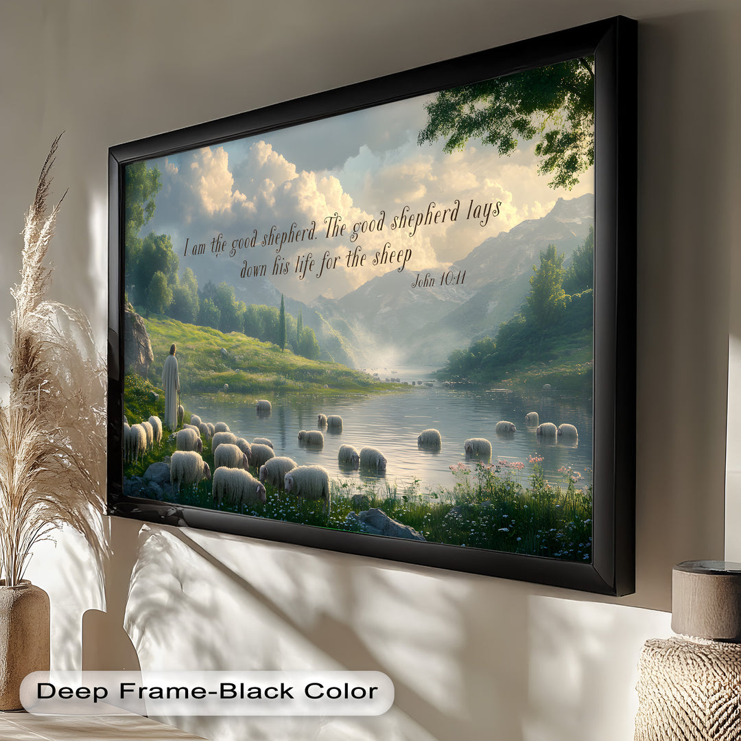 Scenic Christian artwork capturing the essence of divine care and pastoral beauty.






