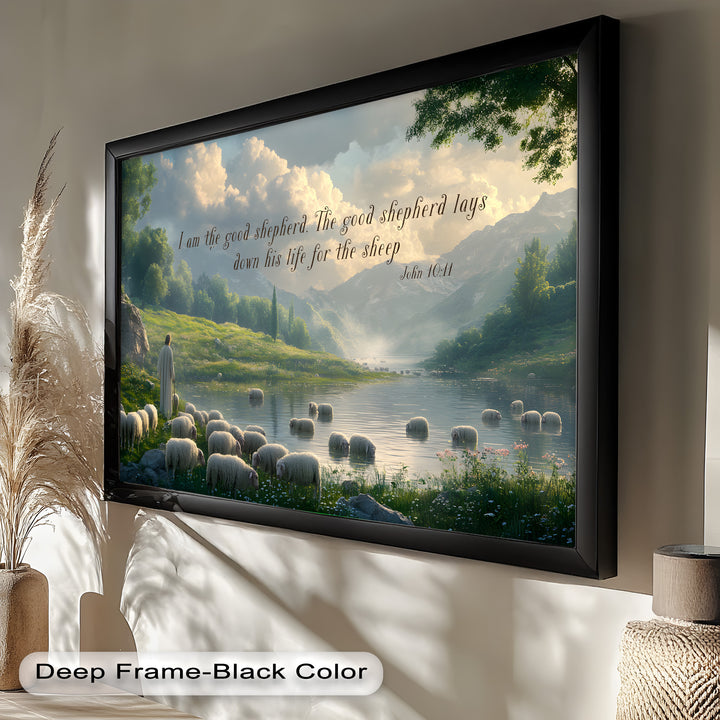 Scenic Christian artwork capturing the essence of divine care and pastoral beauty.






