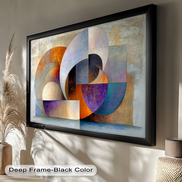 Farbige geometrische Kunst – Abstrakte moderne Ölmalerei