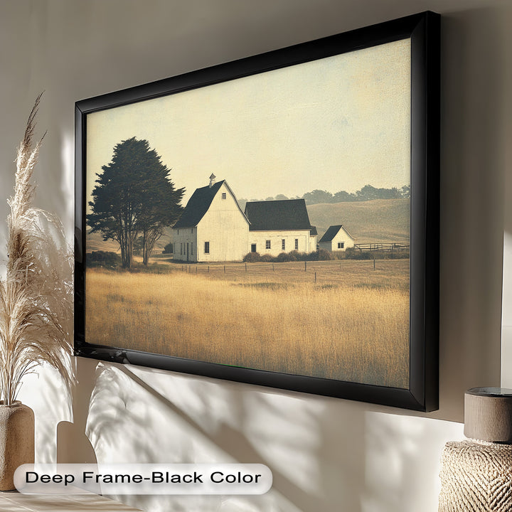 Golden Prairie Barn – Ölgemälde einer Bauernhauslandschaft