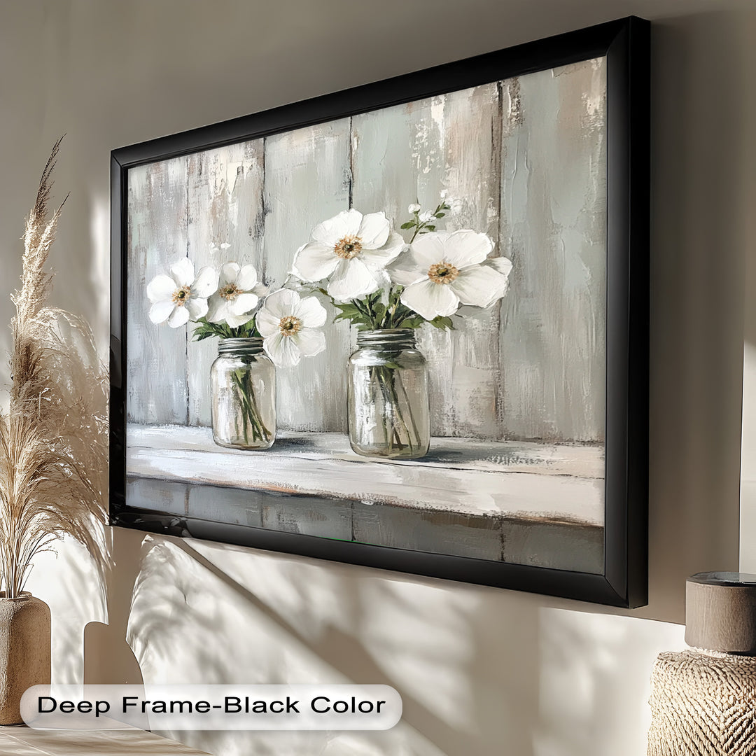 White Flower Jar Still Life – Floral Oil Paintings