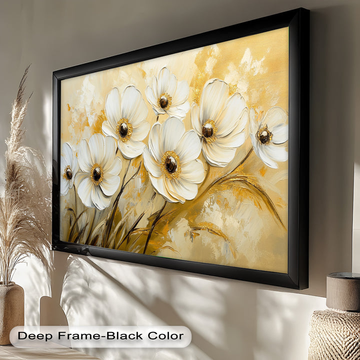 Golden Petals Elegance – Floral Oil Paintings