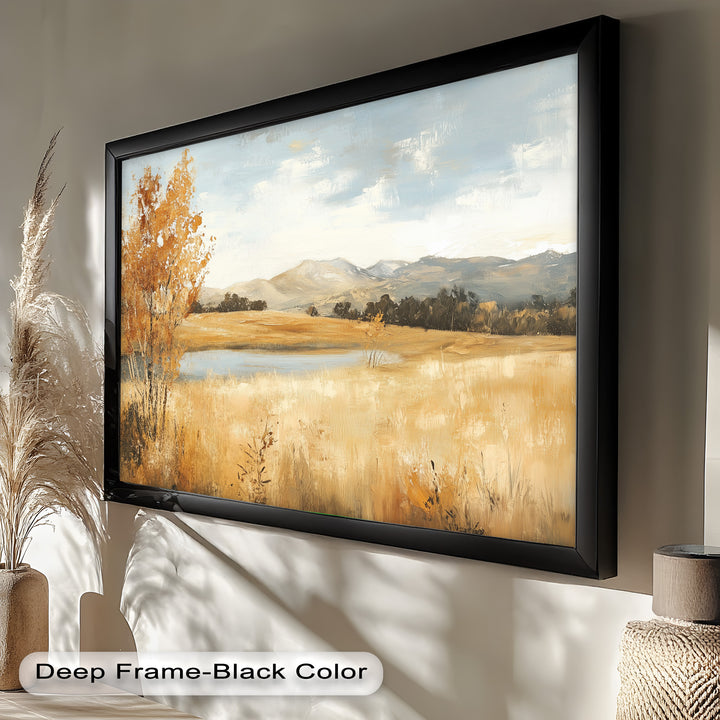 Wheat Fields Autumn Landscape – Golden Serenity Oil Painting