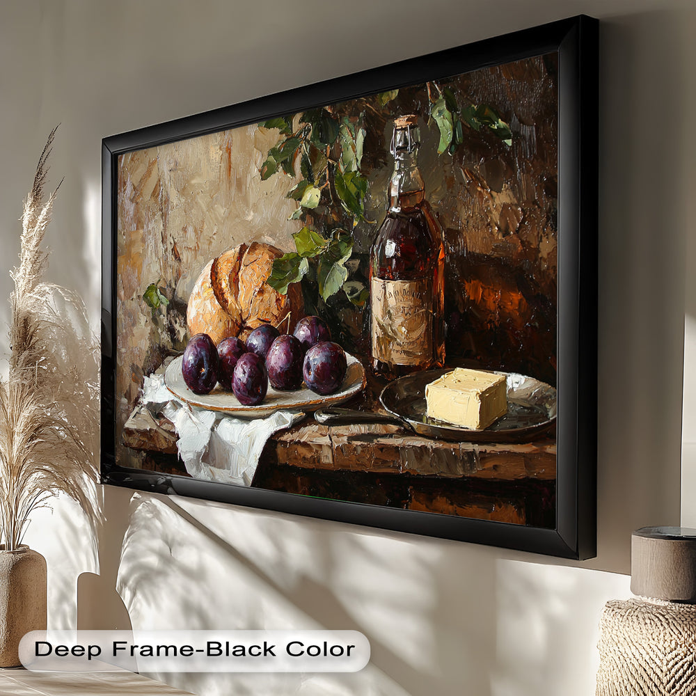 Rich in texture and warm tones, this artwork evokes the cozy atmosphere of an old-world kitchen, perfect for vintage or farmhouse-style interiors.

