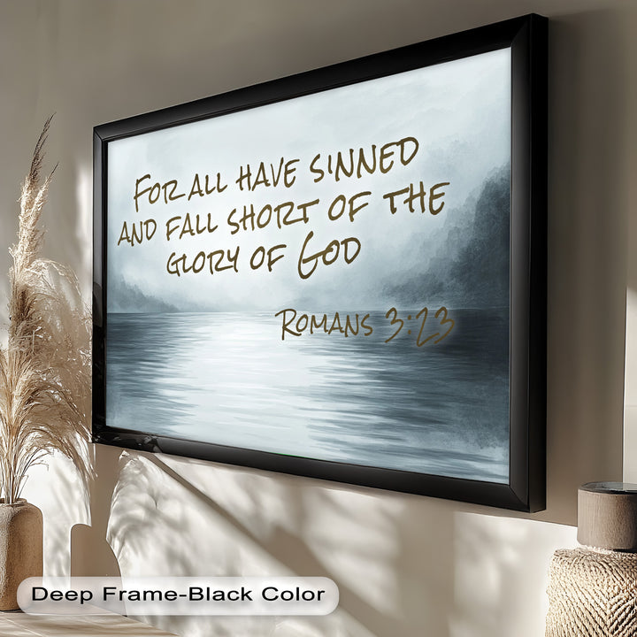 Romans 3:23 – Grace and Redemption Bible Verse Oil Painting