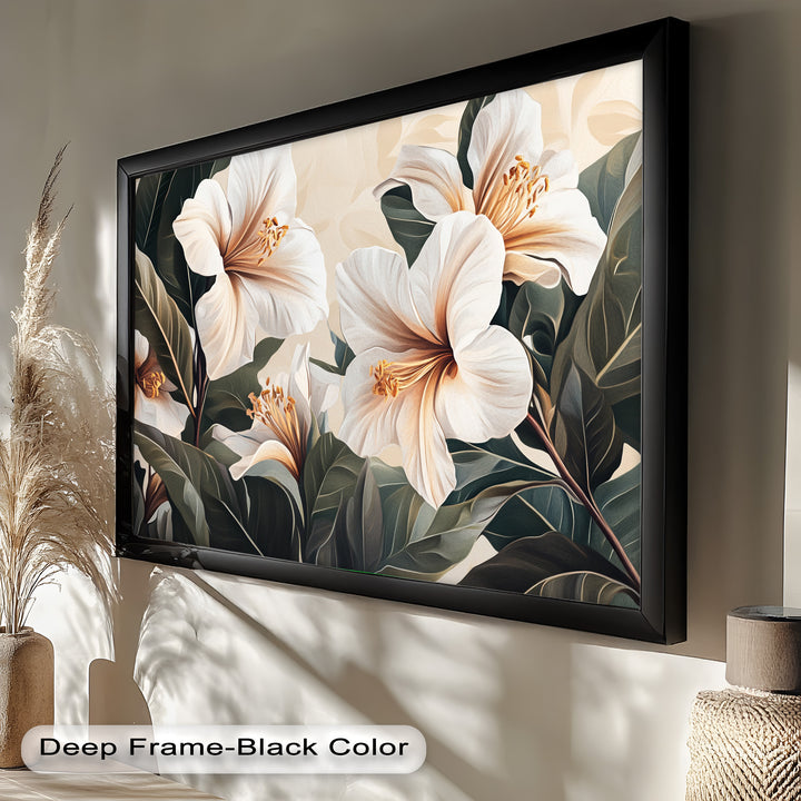 White Hibiscus – Botanical Oil Painting