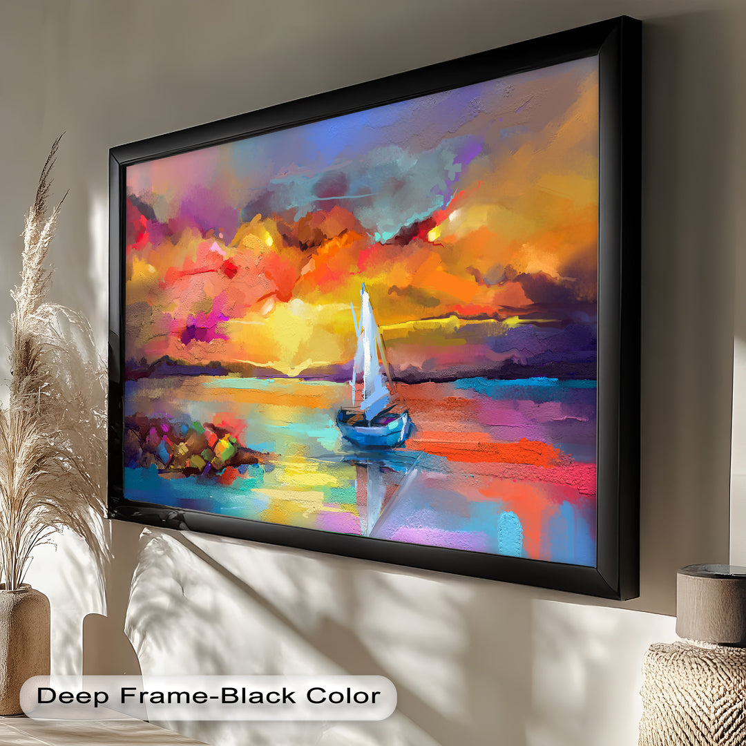 Ambesonne Head Scarf – Vibrant Seascape Oil Painting