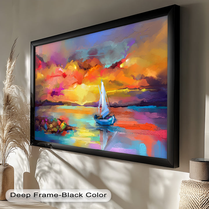 Ambesonne Head Scarf – Vibrant Seascape Oil Painting