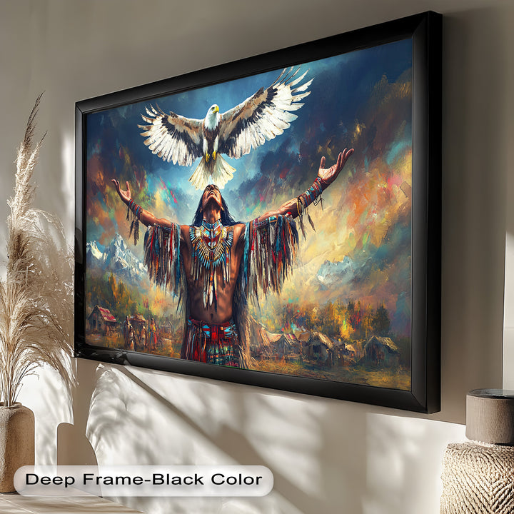 Call of the Sky – Native Ceremony Oil Painting