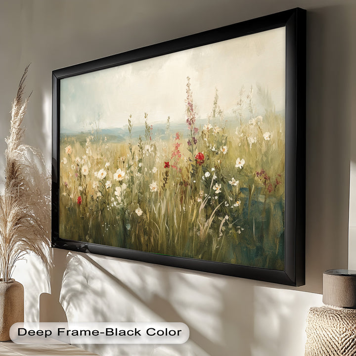 Nostalgic Feel – Serene Wildflower Oil Painting