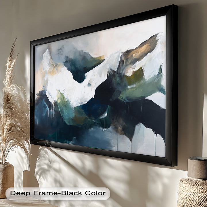 Eclipsed Range – Bold Mountain Shadows Abstract Oil Painting