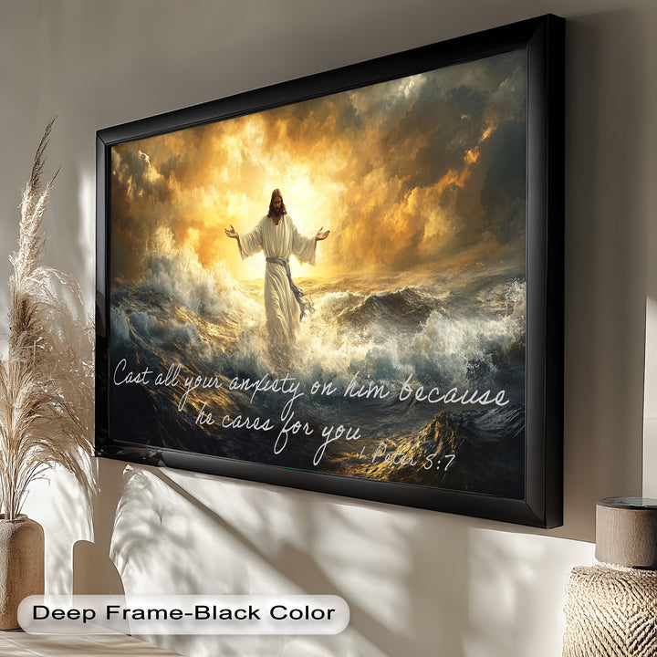 Surrender Your Worries – Religious Wall Decor with 1 Peter 5:7
