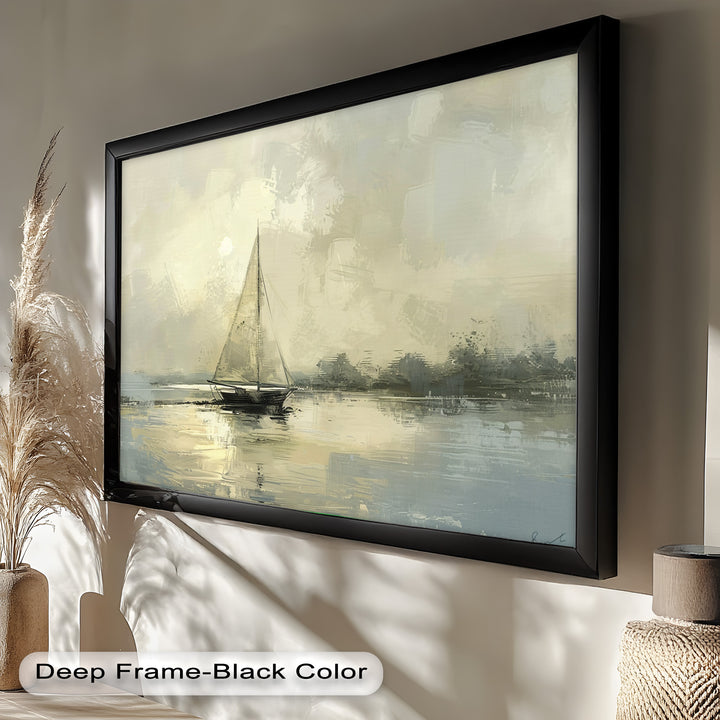 Vintage Sailboat Sailing Ocean – Timeless Nautical Oil Painting