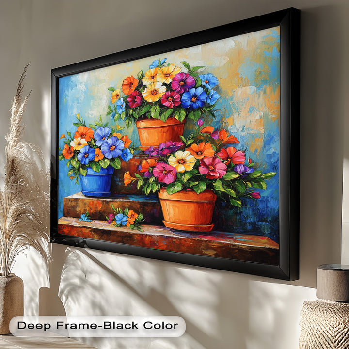 Flower Pots Wall Decor – Botanical Oil Paintings