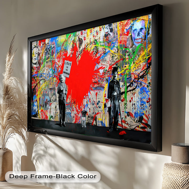 Love Is the Answer – Color Explosion Banksy Oil Painting