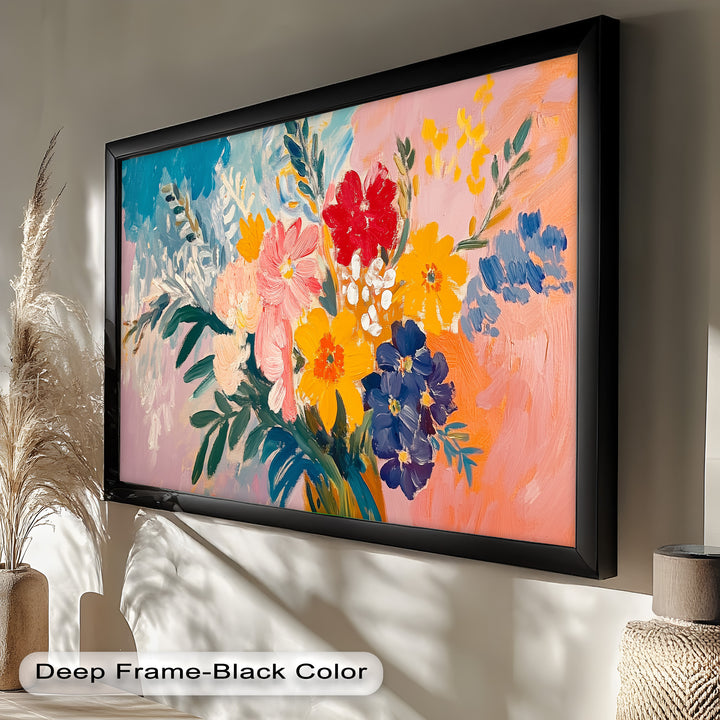 Boho Garden Radiance – Modernes Ölgemälde