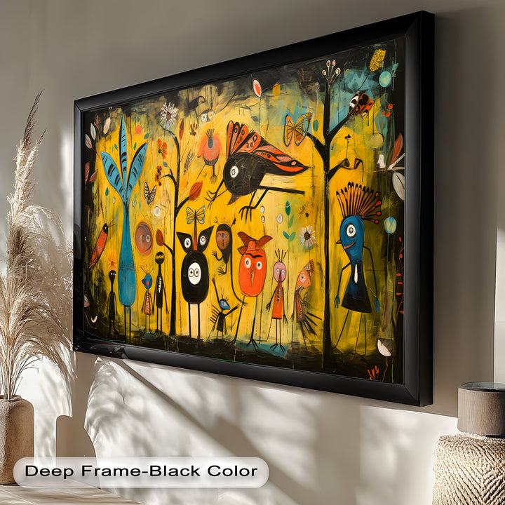 Whimsy in the Wild – Surreal Forest Creature Picasso Oil Painting
