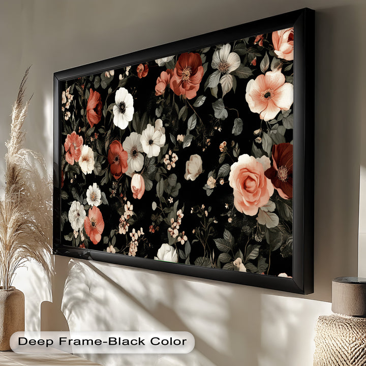 Vintage Garden Blooms Wall Art – Floral Oil Painting