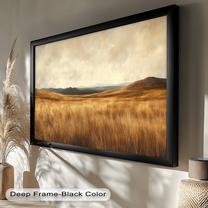 Golden Prairie Horizon – Landschaftsölgemälde