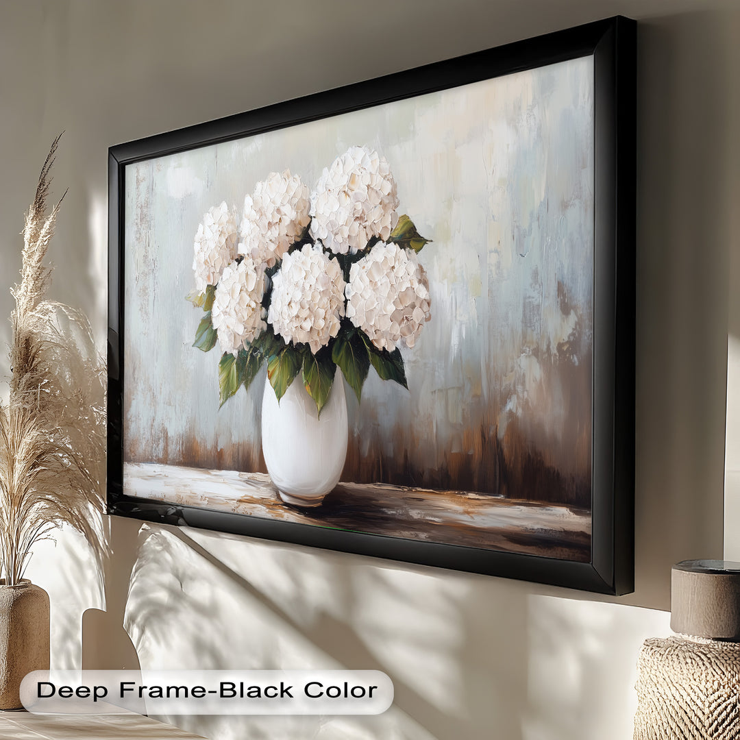 Ivory Bloom Elegance – Still Life Oil Paintings