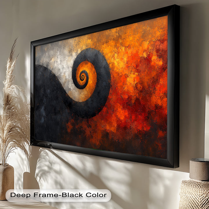 Autumn Swirl – Abstract Spiral Oil Painting