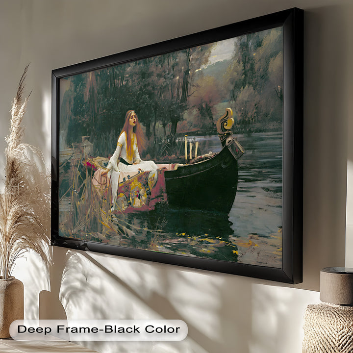 The Lady of Shalott – Romantic River Journey Historic Oil Painting
