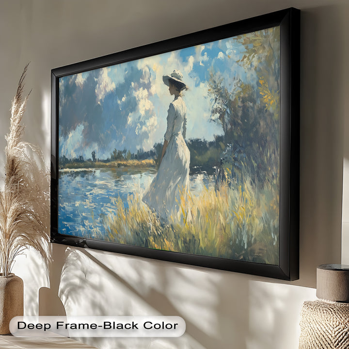 Lady by the River – Impressionist Oil Painting