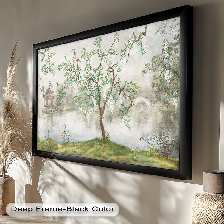 Chinoiserie-Baum – Elegantes orientalisches Ölgemälde