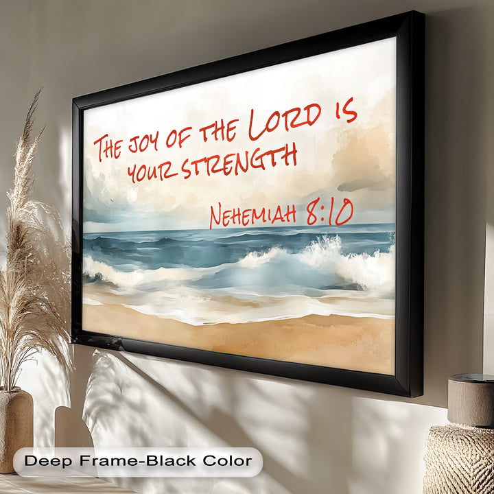 Nehemiah 8:10 – Joy of the Lord Bible Verse Oil Painting