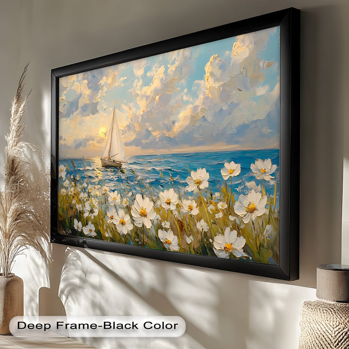 Sailing into Serenity – Framed Oil Painting
