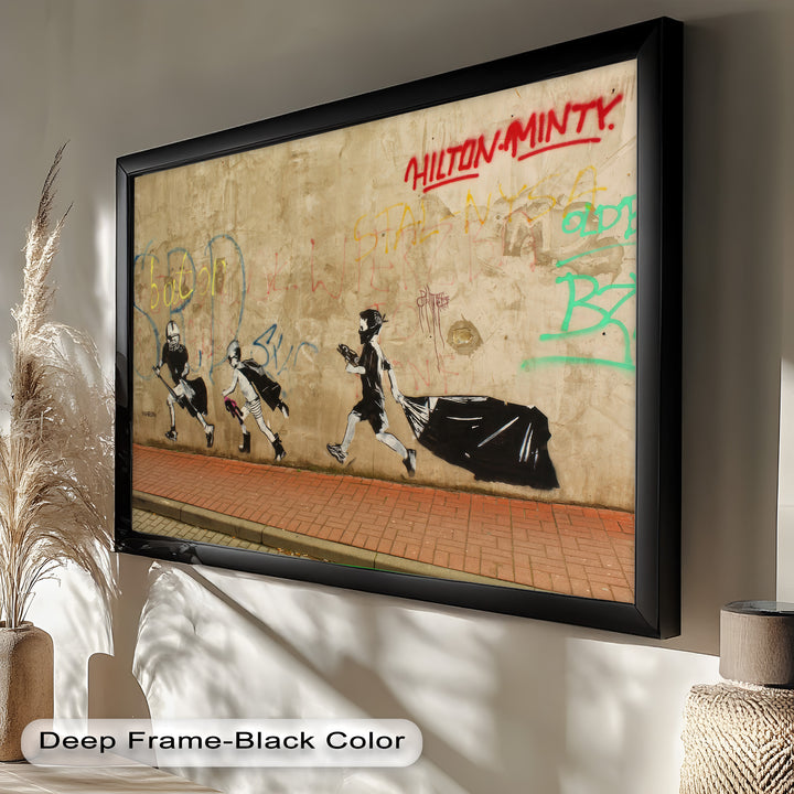 Street Rebellion Run – Urban Youth Banksy Oil Painting