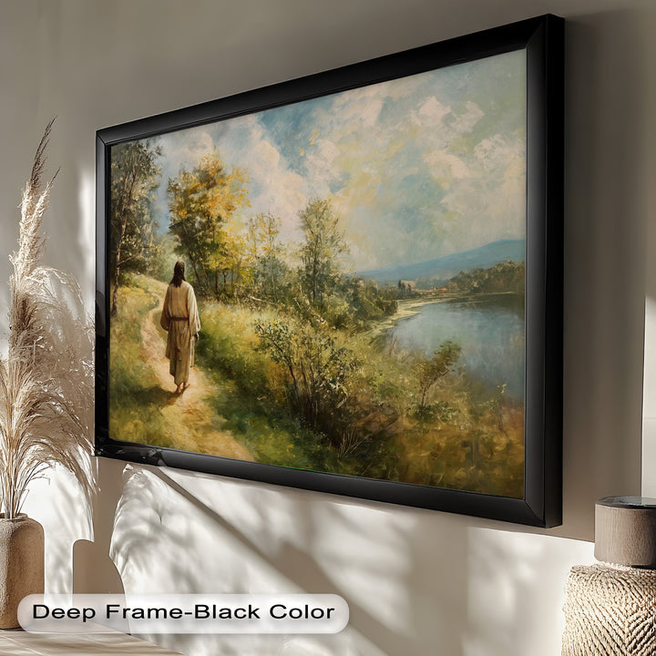 Jesus Walking on Path – Religious Oil Painting