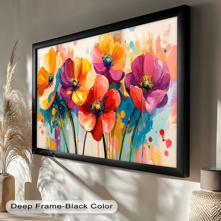 Colored Flowers – Vibrant Floral Oil Painting